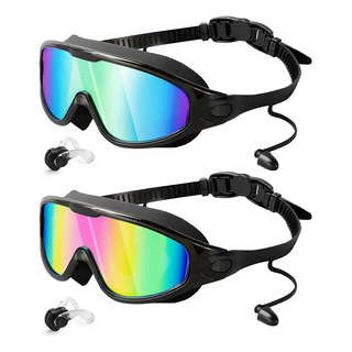 2pcs Goggles Natacion Silicon Antivaho Y Uv Negro Unisex 2pcs Goggles Natacion Silicon Antivaho Y Uv Negro Unisex