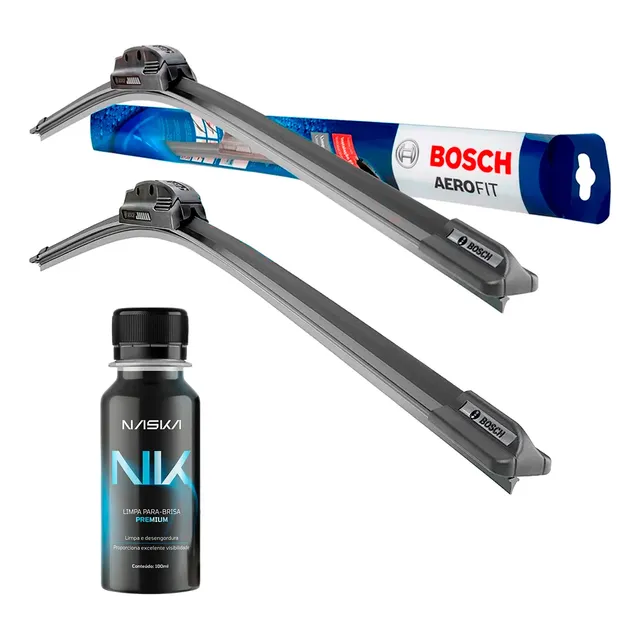 Palheta Limpador Para-brisa Bosch Aerofit + Aditivo Naska Preto Ka 2014 A 2021