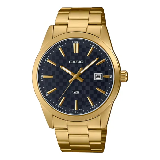 Reloj Casio Mtpvd03g-1audf Cuarzo Hombre Color De La Correa Dorado Color Del Bisel Dorado Color Del Fondo Negro