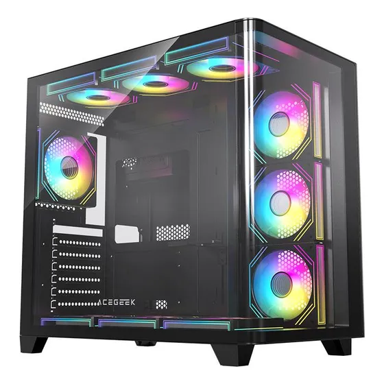Gabinete Gamer Acegeek Curvex, Mid-tower, Lateral De Vidro