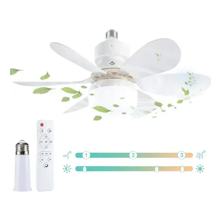 Ventilador 52 Cm Con Aspas Techo Control Remoto 6 Aspas 52 Cm Blanco Plástico 6