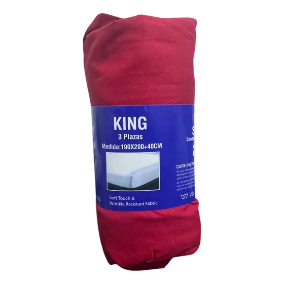 Sábana Ajustable Lisa Súper King Size 2800 Hilos + 2 Fundas