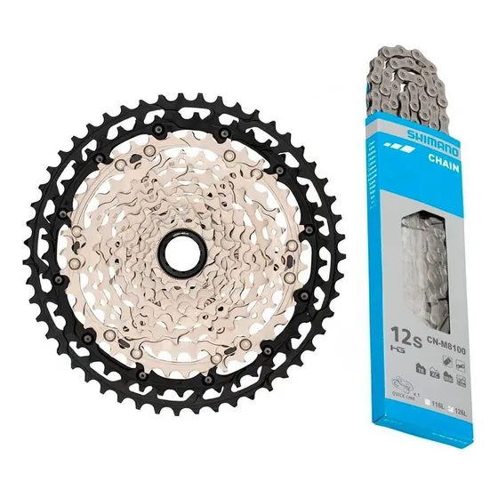 Kit Corrente Xt 12v+cassete Shimano Deore Xt 12v M8100 10-51