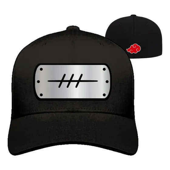 Gorra Akatsuki Renegados Naruto Flex Cerrada Negro Cerrada 55-60cm Circunferencia Aguas Termales