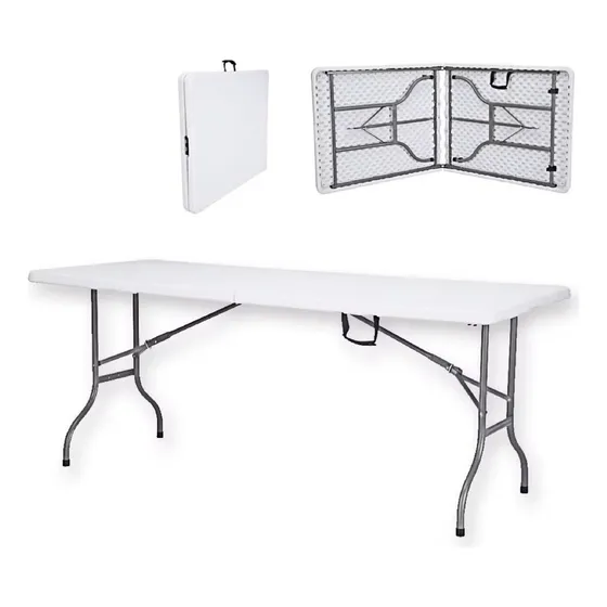 Mesa Plegable De Exterior 180cm Interiorjardin Camping Quincho