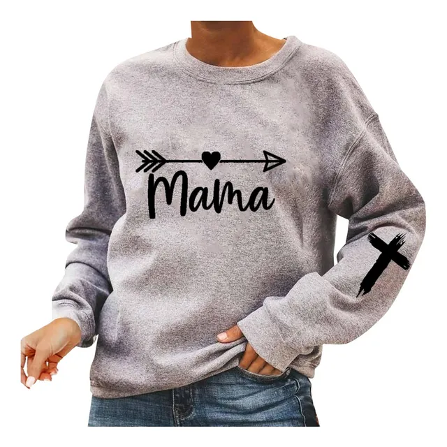 Sudadera Manga Larga Cuello Redondo Para Mujer