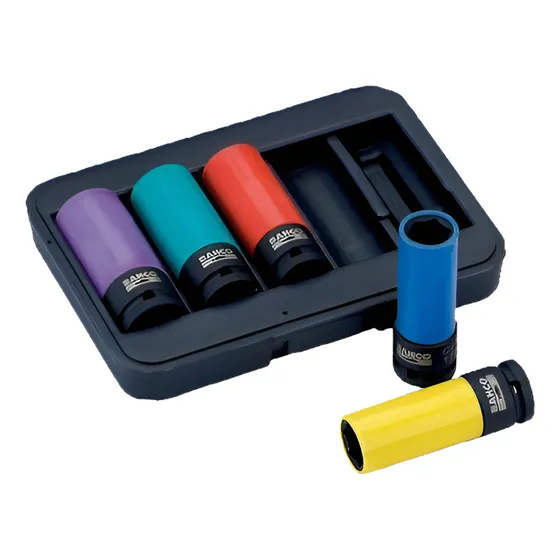 Juego De Dados De Impacto De Rueda Bahco 5 Pieza Bwss12p5 Negro
