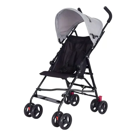 Carrinho De Bebê Guarda Chuva Linha Evolux Compacto Cinza 15kg Preto
