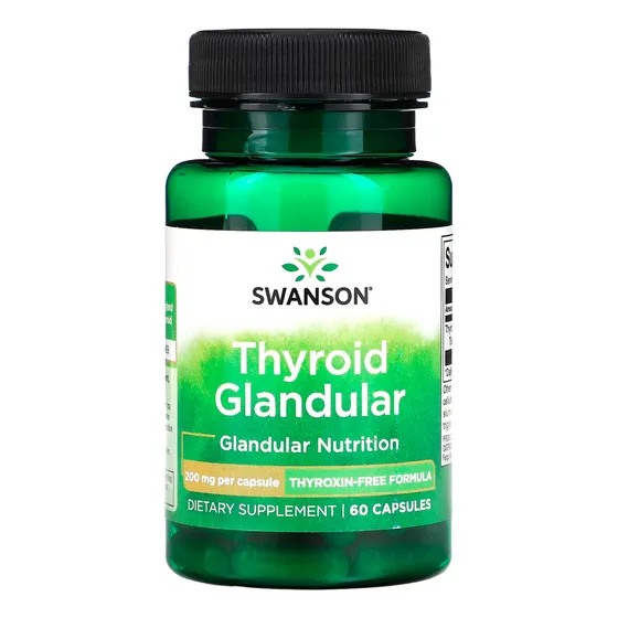 Glandular Thyroid 200mg Swanson 60 Capsulas Importado