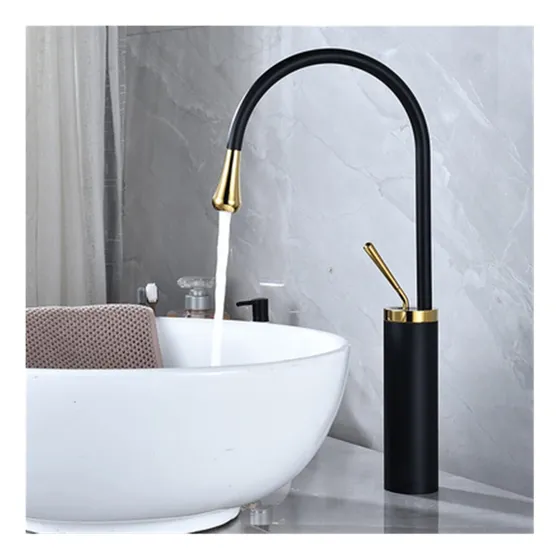 Baño Moda Novoce Monomando Grifo Lavabo Oro Blanco Grua Agua