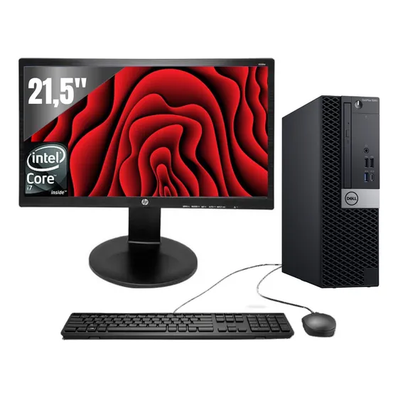 Cpu Completo Dell Core I7-8700u 8gb Ram 240gb Ssd Moni 21pol