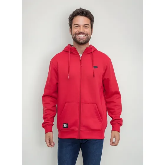 Moletom Ecko Unltd Mini Logo Aberto Com Capuz Basic Vermelho