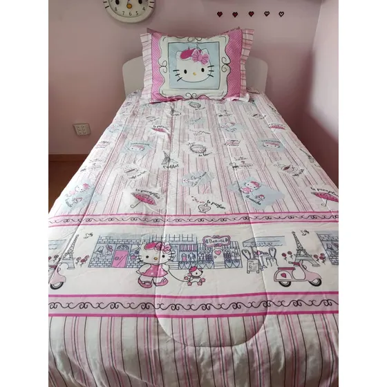 Edredón Hello Kitty Individual Como Nuevo 