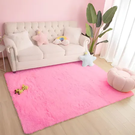 Tapete 2,00x1,50 Peludo Felpudo Sala E Quarto Cores Cor Rosa-chiclete Desenho Do Tecido Pelo Alto 2 M 1.5 M