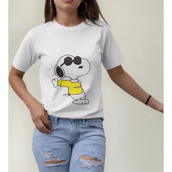 Remera Estampada De Snoopy Cool