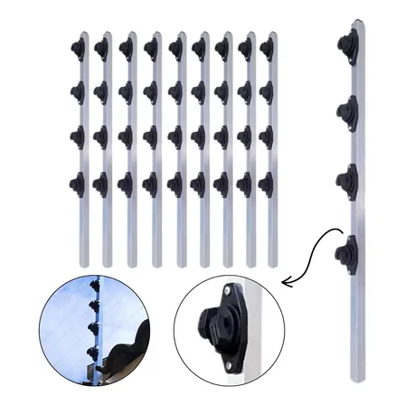 10 Hastes Industrial 75cm 4 Isoladores W Cerca Elétrica