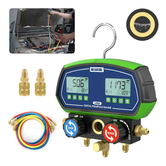 L302 Manometro digital probador de temperatura de presión de vacuometro r32 r410a hvac prueba de fugas herramientas de refrigeración para carga de refrigerante Mrcartool 0 kpa x 6000 kpa