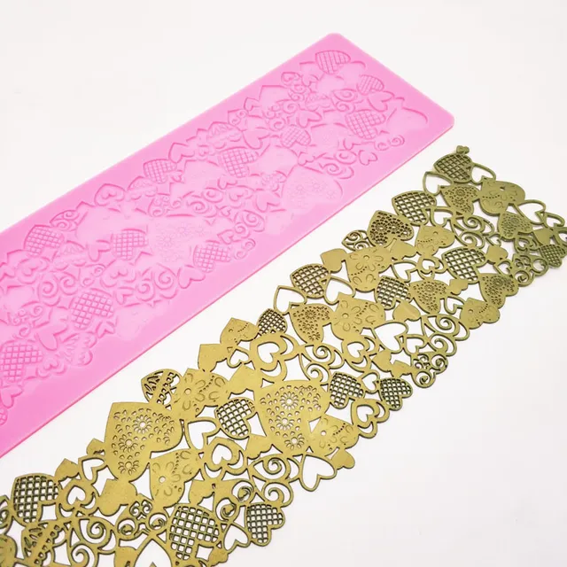 Tapete De Silicone Para Bolo Rendas Coração De Açucar R15