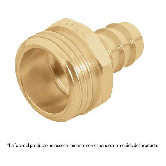 Conector De Manguera  Macho De 1/2 Laton Truper (12702)