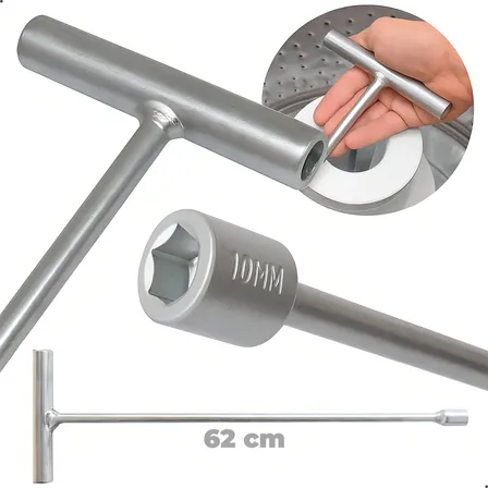 Chave T 10mm Canhão Longa Remover Parafuso Agitador Universal 62cm Lm08 Lm06 Electrolux Brastemp Consul Fazer Limpeza Máquina De Lavar Killrex