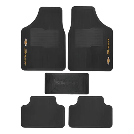 Jogo De Tapete Automotivo Carro Borracha Chevrolet 5 Peças Preto