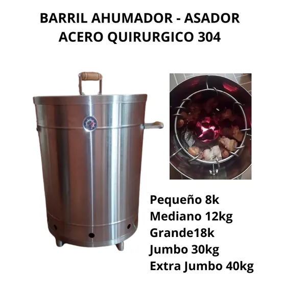 Barril Asador/ahumador Acero Inoxidable Pequeño /por Encargo