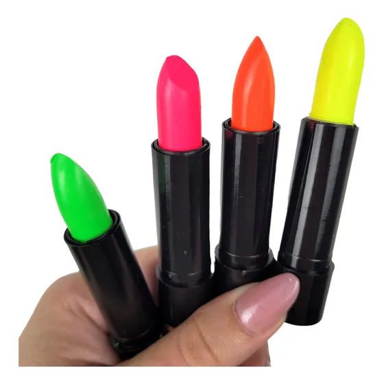 Pack 6 Labiales Labial Fluor Fiesta Neón Colores