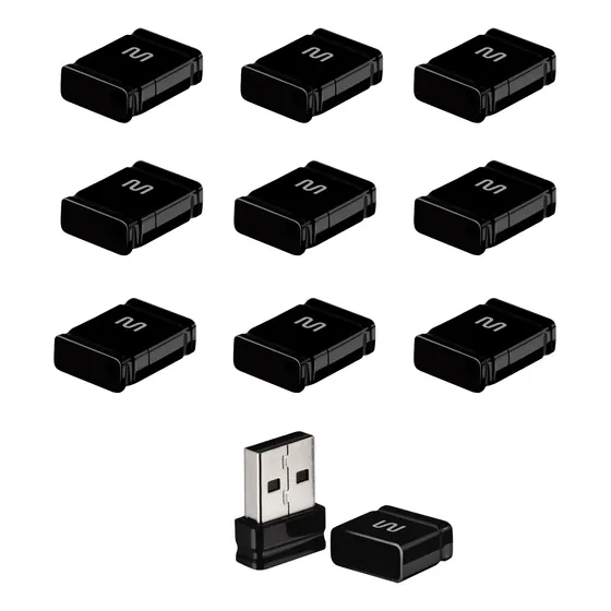 Kit Atacado 10 Pendrive Nano Preto 8gb Multilaser