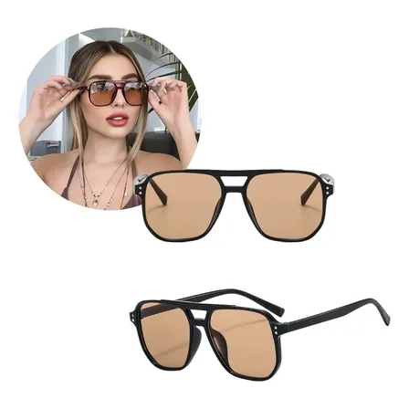Óculos De Sol Feminino Estilo Blogueira Quadrado Uv