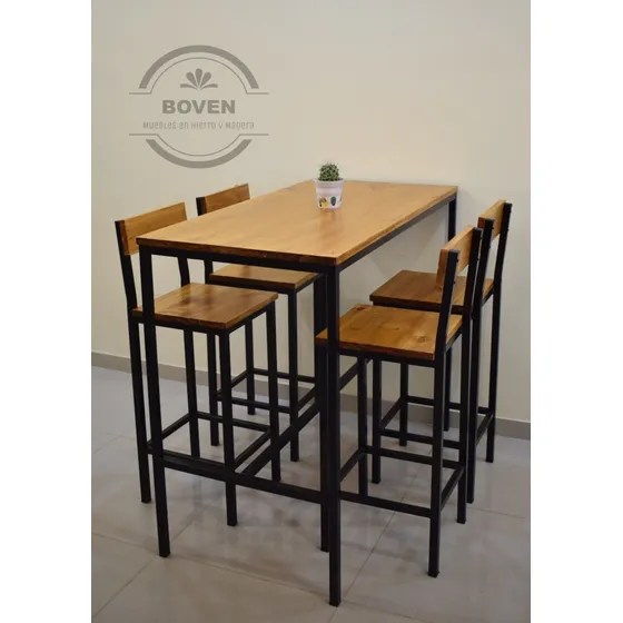 Mesa Barra Desayunador Bares Cervecerías Banqueta Industrial