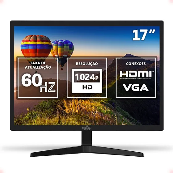 Monitor Strong Tech tela 17 Polegadas 60 Hz resolução HD 127/220V