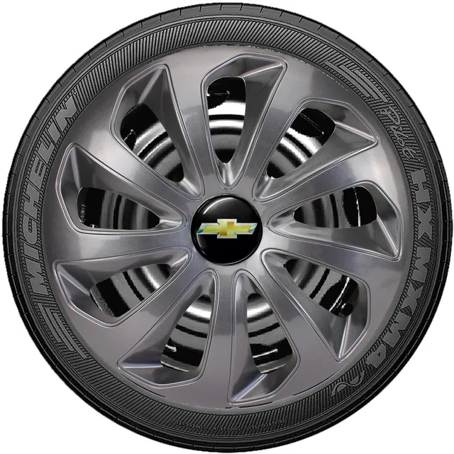 Kit 4 Calota Velox Aro 15 Preta Gm Meriva Vectra Cobalt Spin