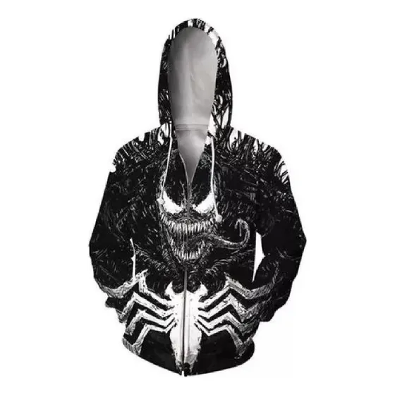 Fantasia De Jaquetas Com Capuz Com Zíper Veneno De Super-her