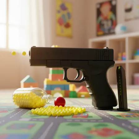 Arminha G17 De Brinquedo Lança Bolinha + 500 Bbs Arma