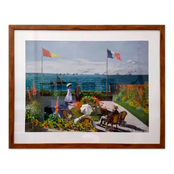 Cuadro Terraza En San Andres Monet 50x63 Marco Calidad Myc 