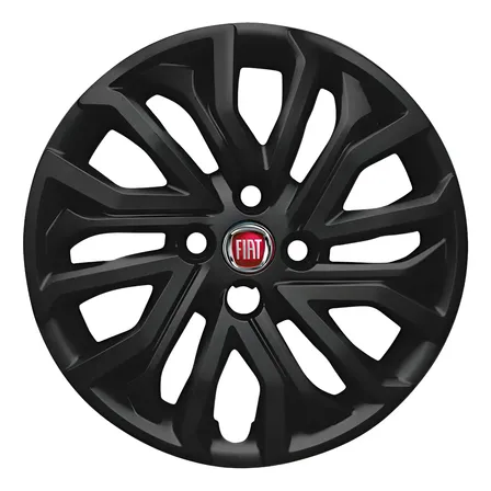 4x Calota Aro 14 Fiat Mobi Argo Cronos Esportiva Preto Jogo Preto