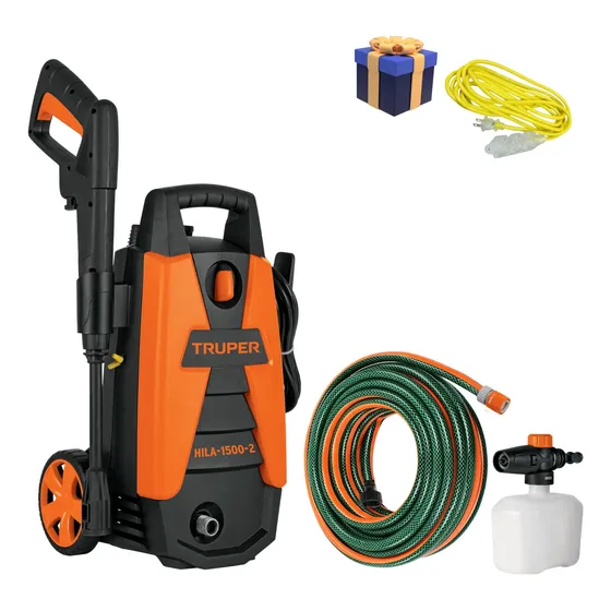 Combo Hidrolavadora Portátil 1500 Psi Manguera Reforzada 10m