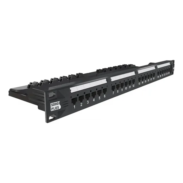 Patch Panel Cat6 T568a/b 24 Portas Rj-45 Rack 1u Servidor