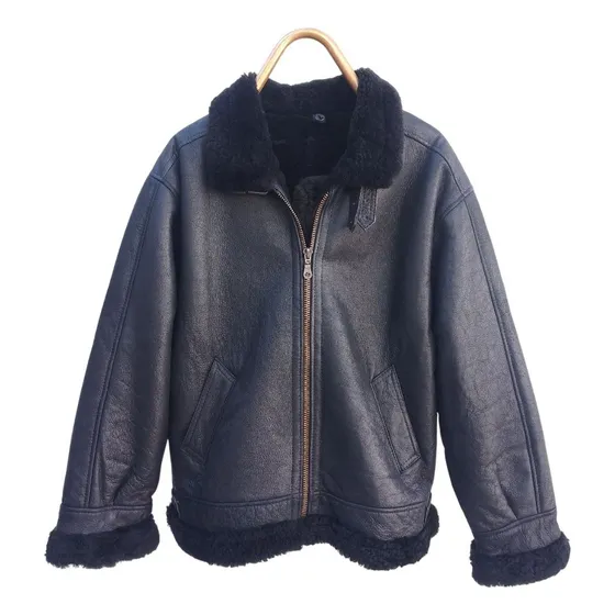Campera Hombre Cuero Legitimo Oveja Napalan Bomber Talle L