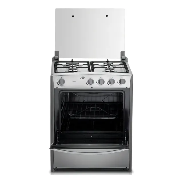 Cocina Indurama Coruña Multigas Eléctrico Horno 4 Hornillas Color Plateado