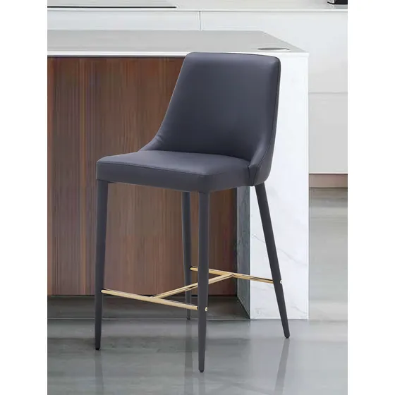 Taburete Para Mostrador Piel Sintetica Asiento Tapizado I