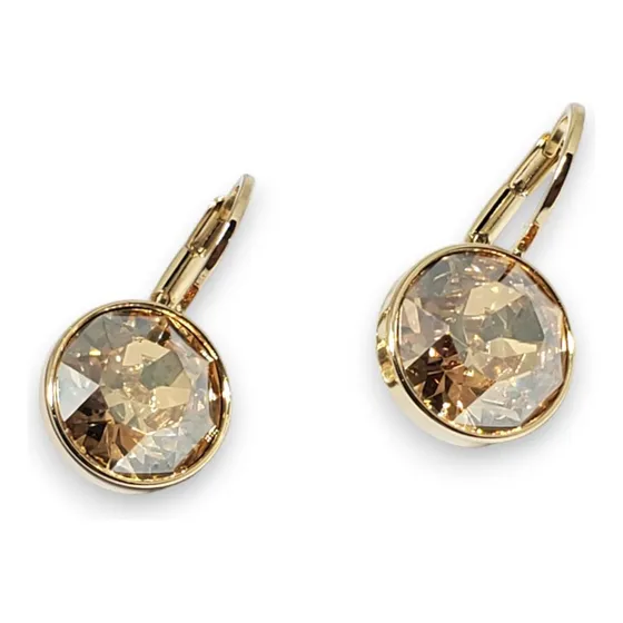 Aros Cristal Swa Dorado Bella Rivoli 10 Mm Cristal Ambar