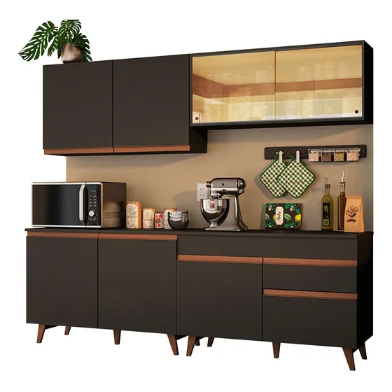 Madesa Gabinete Cocina Integral Completa 240cm Reims Neg 01