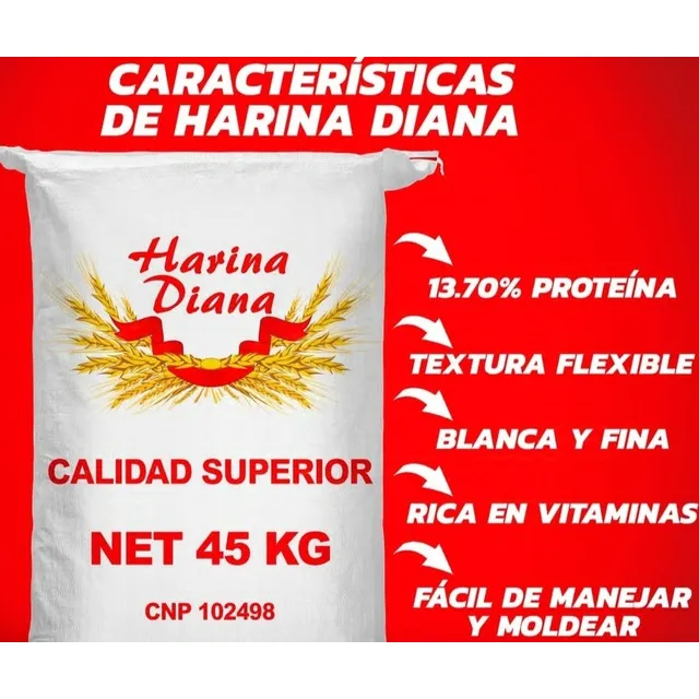 Vendo Saco De Harina De Trigo De 45kg Marca Diana 13.6% Prot