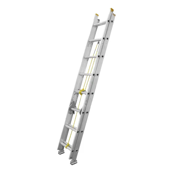 Escalera De Extensión Aluminio Akron T2 Canal 20 Escalones Color Plateado