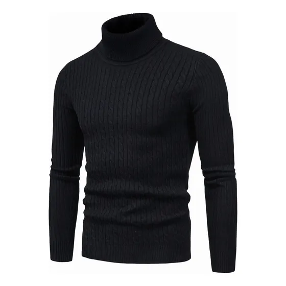 Sweater Tejido Cuello Alto Moda Para Hombre Invierno Tortuga
