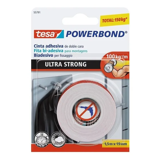 Cinta Doble Faz Ultra Strong Tesa 19mmx1.5m