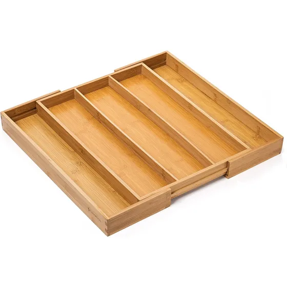 Organizador D Cajones Expandible De 5 Compartimentos D Bambu
