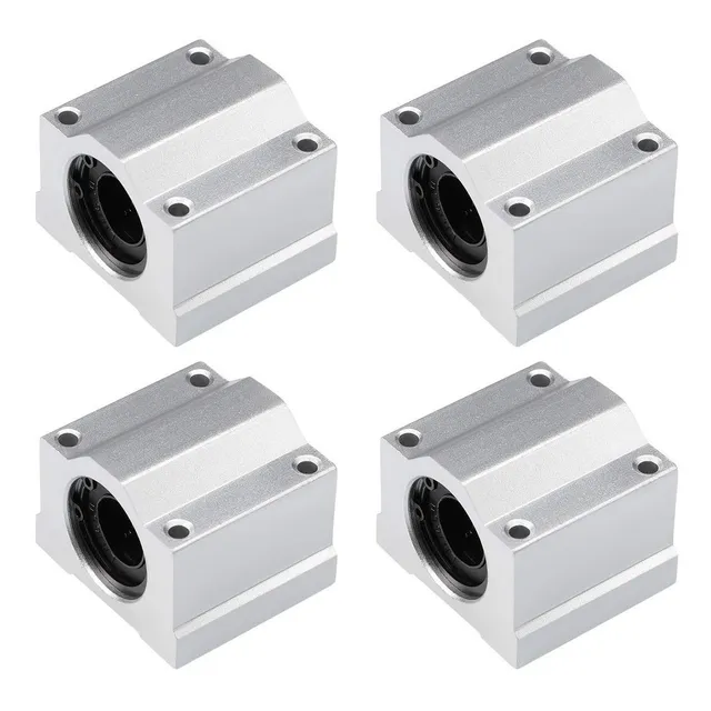 Kit 4 Pillow Block 12mm Com Rolamento P/ Eixo Linear Sc12uu