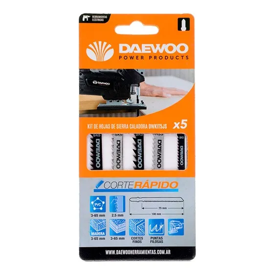Kit Hojas Para Sierra Caladora Para Madera Daewoo Dwkit5js